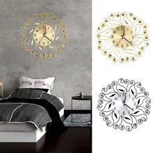 Большой объем механические немой цветы и бриллианты британские настенные часы для дома Висячие Простые Модные декоративные настенные часы H0520