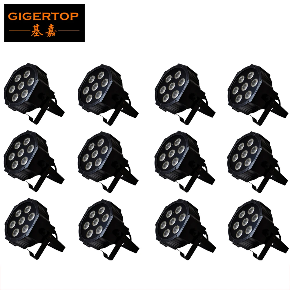 

Free Shipping 12pcs/lot 7pcs*9W Flat Led Par Light 3IN1 RGB Slim Led Par Light DMX512 7DMX Plastic Cover Led Stage Par Light