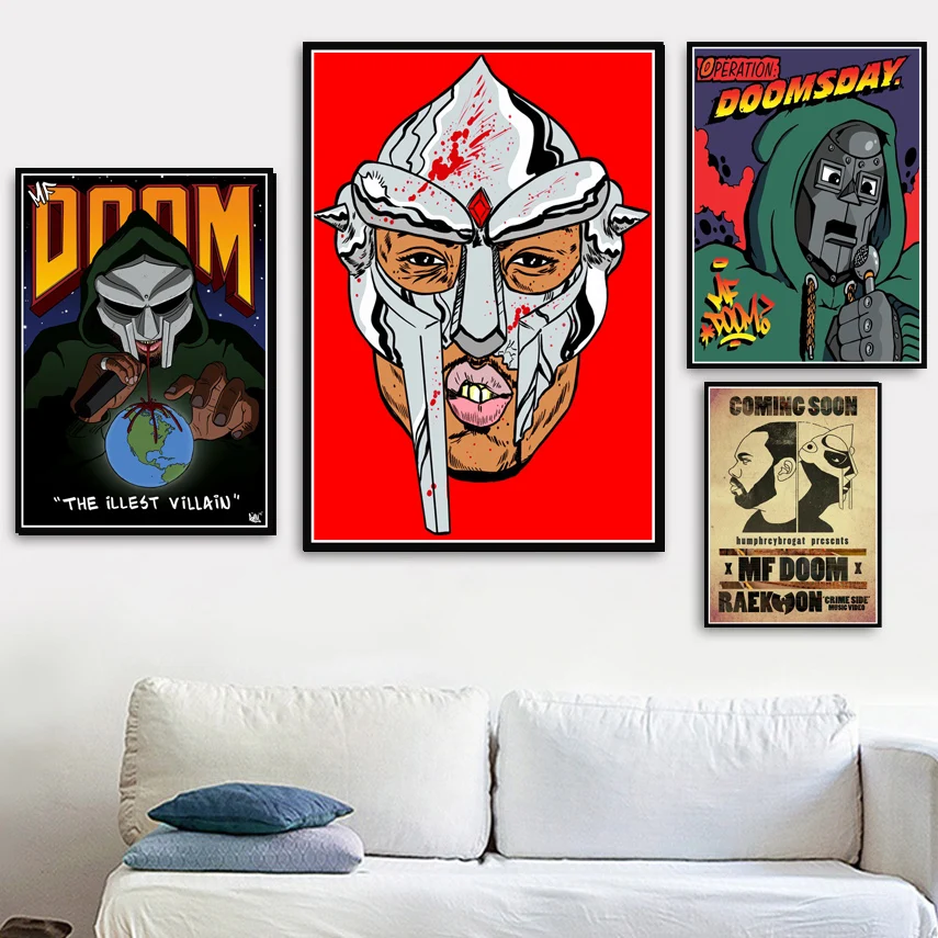 Горячая MF Doom хип хоп реперская музыка ПЕВЕЦ звезда адвиллен плакатный принт