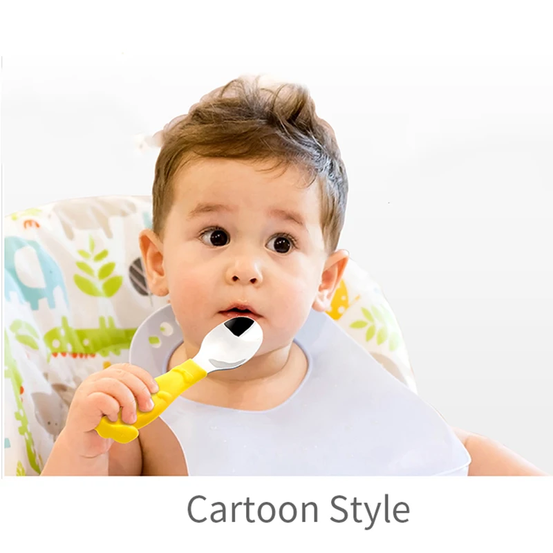 2017 Brand New Baby Feeding Spoon Child Stainless Steel Flatware (8)