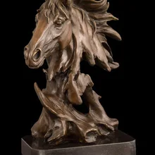 Декор для дома, гостиной, стены, искусство-31 см, бронзовая лошадь, украшение, латунь, декоративная