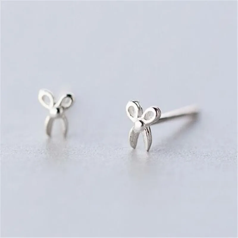 

925 Sterling Silver Cute Tiny Scissor Stud Earrings For Women Girl Gift Handmade Fashion Jewelry Sterling-silver-jewelry eh260
