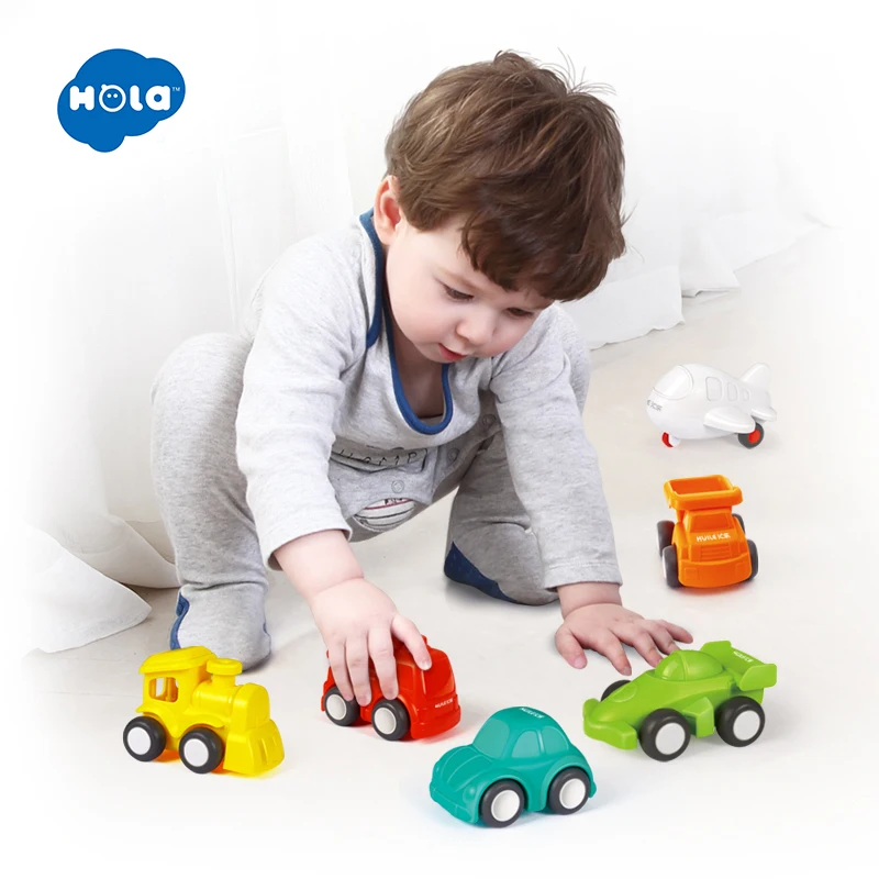 6 шт./лот HUILE TOYS 3117, детские игрушки, отличный оттягивающийся автомобиль, карамельный цвет, колеса, мини-автомобиль, поезд, самолет, модель, игрушки для детей, мальчиков