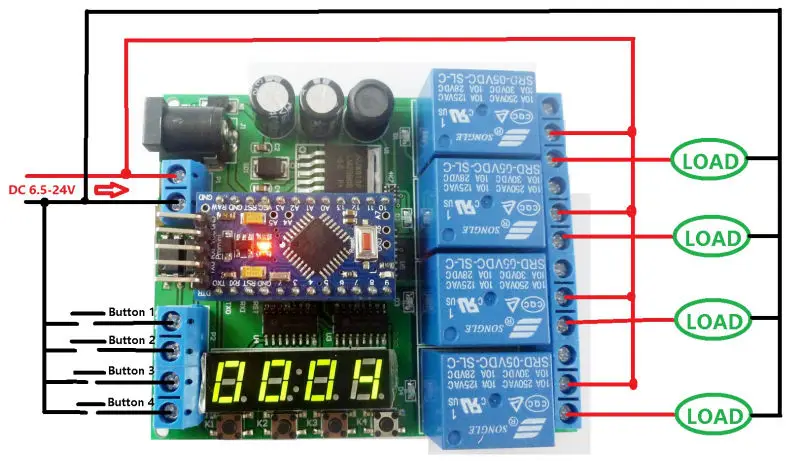 1 шт. DC 5-24 V 4ch Pro мини плата plc Релейный Щит модуль для Arduino светодиодный переключатель таймера задержки включения/выключения дисплея