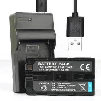 

LANFULANG NP-F550 NP F550 Battery and USB Battery Charger for Sony CCD-SC5 CCD-SC55 CCD-SC9 CCD-TR1 CCD-TR3 CCD-TR910