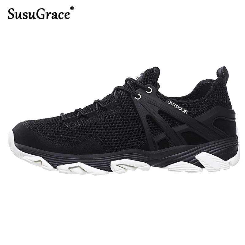 

SusuGrace Summer Hiking Shoes Men Breathable Outdoor Sneakers Antiskid Trail Mountain Shoes Sports Shoes Durable Climbing Shoes