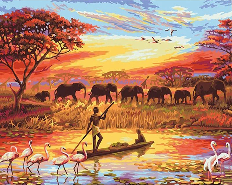 CHENISTORY-Elephant-Sunset-Diy-Painting-By-Numbers-Landscape-Modern-Wall-Art-Canvas-Painting-Hand-Painted-Unique_1024x1024
