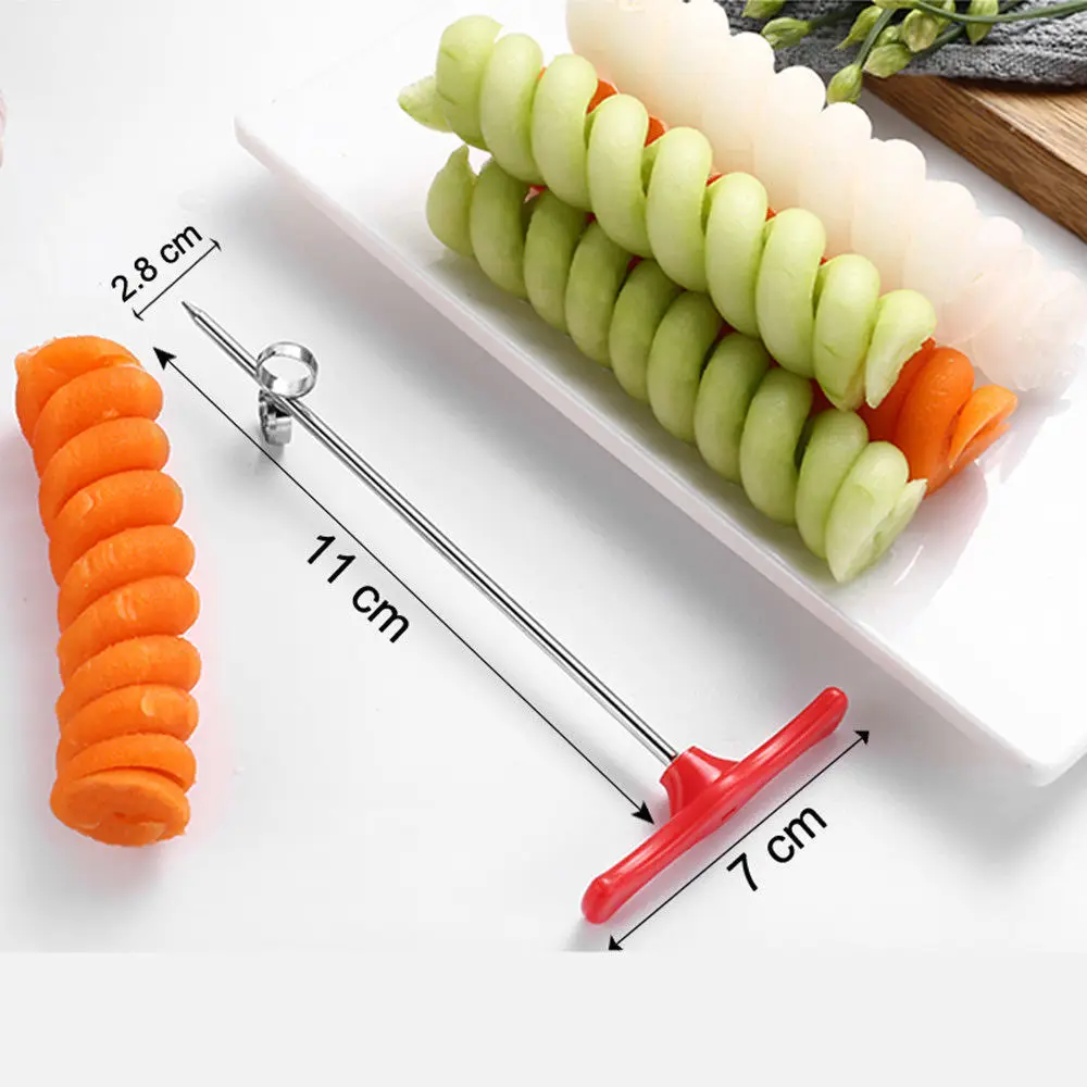 

Vegetables Spiral Knife Carving Tool Potato Carrot Cucumber Salad Chopper Manual Spiral Screw Slicer Cutter Spiralizer