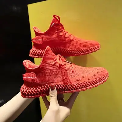 red Модные кроссовки для женщин; tenis feminino; Повседневная обувь для женщин; коллекция года; женские кроссовки с дышащей сеткой; цвет желтый, красный; Basket Femme - Цвет: red