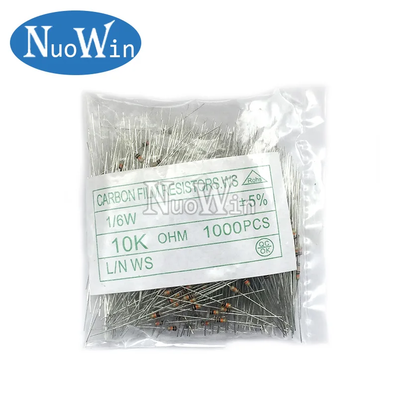 

1000pcs 1/6W Carbon Film Resistor 5% 1R ~ 10M 0R 10R 100R 220R 330R 1K 2.2K 3.3K 4.7K 10K 22K 47K 100K 1M 0 10 100 220 330 ohm