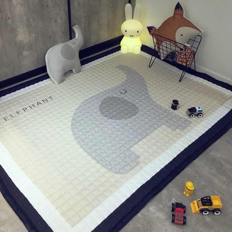 

Cartoon Animals Quilting Mat Polyester Fabric 145x195cm Rectangle Parlor Bedroom Knitted Mat Kids/Children Crawling Mat Carpet