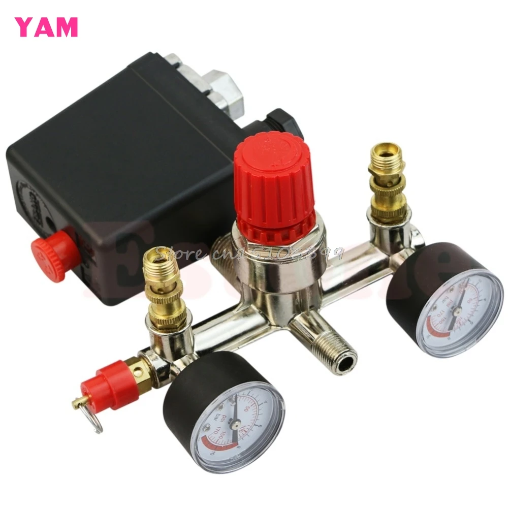 Heavy Duty Valve Gauges Regulator Air Compressor Pump Pressure Control Switch Y121 Best Quality