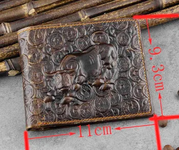 

Vintage cow genuine leather wallets for Men 2017 Cow pattern High quality