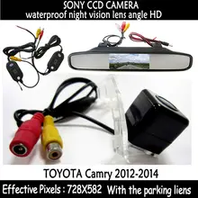 Wireless Parking With 4.3″ TFT LCD Display Car Rear View Mirror Monitor + Night Vision Rear View Backup Camera for Toyota Camry
