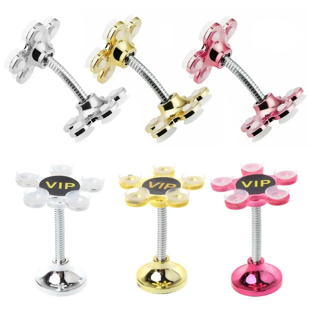 

360 Degree Rotatable Metal Flower Magic Suction Cup Mobile Phone Holder Car Bracket for iPad iPhone Samsung Smartphones