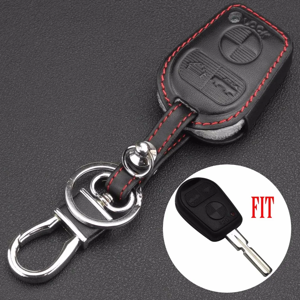 

New Remote 3 Buttons Leather Protect Car Key Case Cover For BMW E46 E31 E32 E34 E36 E38 E39 Z3 Holder