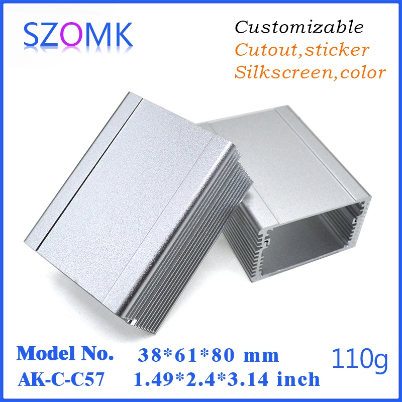 

1 pc, szomk aluminum box enclosure electronics 38*61*80mm aluminum extrusion for power supply extruded aluminum cabinet