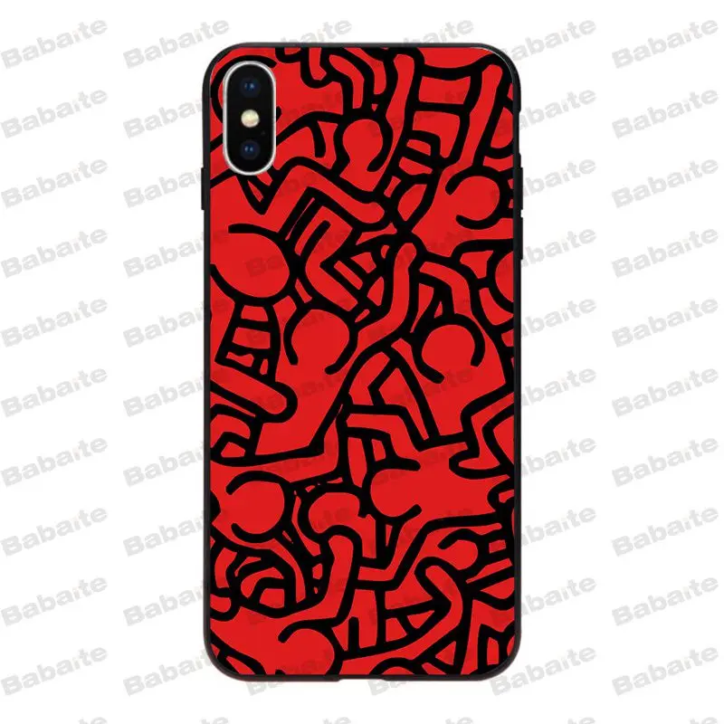 Мягкий силиконовый чехол Babaite Keith Haring из ТПУ для iPhone 8 7 6 6S Plus X Xs Xr XsMax 5 5S SE 5c Coque11 11pro 11promax