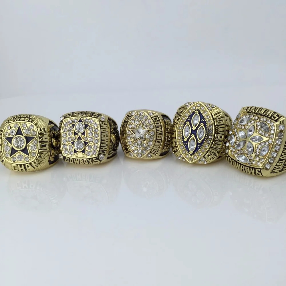 Alloy Rings Sets for Replica Super Bowl 5 Years Sets 1971/1977/1992/1993/1995 Dallas Cowboys 