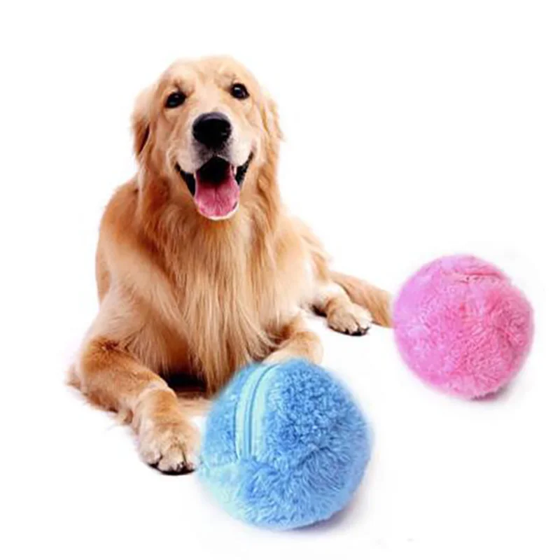 

New Magic Automatic Ball Chew Plush Floor Clean Toys Roller Ball Dog Cat Toy Activation Electric Pet Automatic Pet Plush Ball