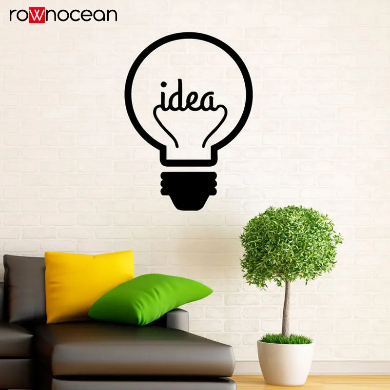 

Idea Symbol Motivation Quote Wall Decal Lightbulb Vinyl Interior Home Decor Design Wall Sticker Saying Bedroom Mural 3438