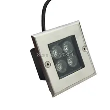 5 шт./лот DC12v 4 Вт квадратных LED подземный похоронен свет открытый строительство пятна Чистый/теплый белый