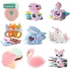 Bopoobo 1PCS Baby Teether Silicone Rabbit Food Grade Bunny Teether Nursing Teething Necklace Accessories Silicone Animal Teether 1