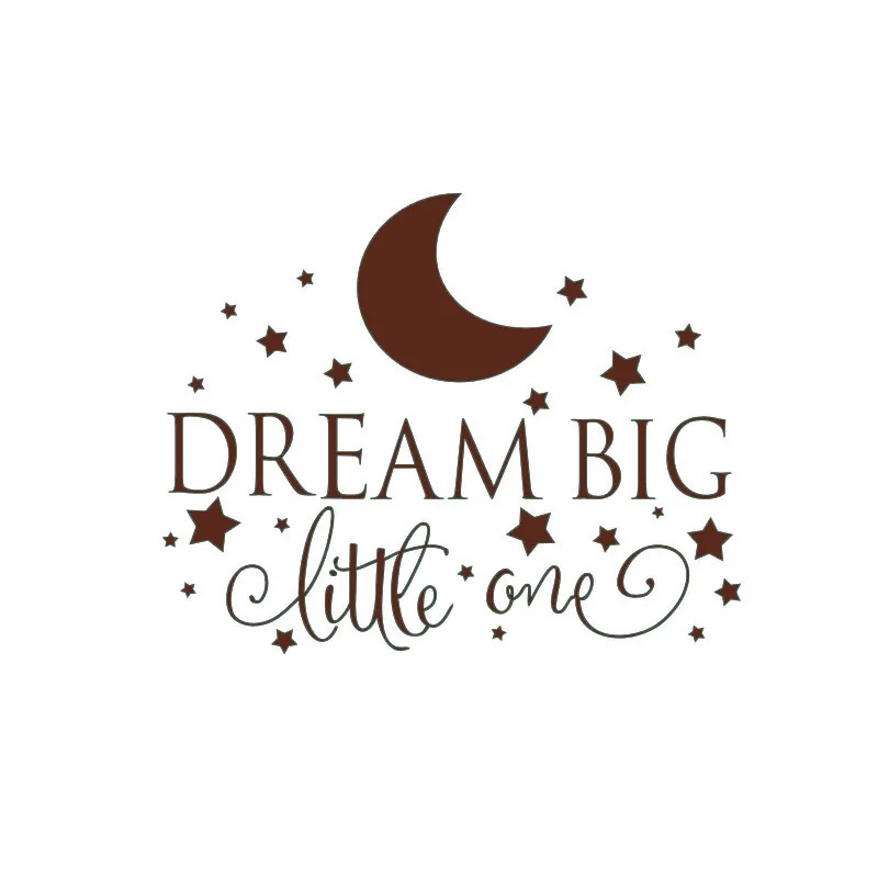 Dream Big Little One Наклейка-цитата на стену, стикер на стену детской спальни художественный декор, Детская Настенная Наклейка настенные наклейки со звездами 2632 - Цвет: brown