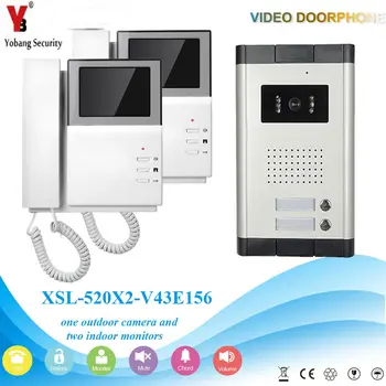 

YobangSecurity Video Intercom 4.3 Inch Color LCD Video Door Phone Doorbell Camera Monitor Entry System For 2 Unit Apartment