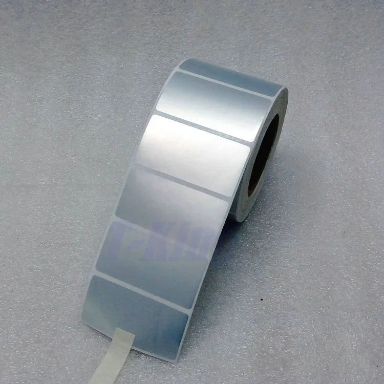 

Silver PET Label Sticker 65*35mm 1000pcs/Roll Waterproof Tearproof Oilproof For Product Label Serial Number Fixed Assets Label