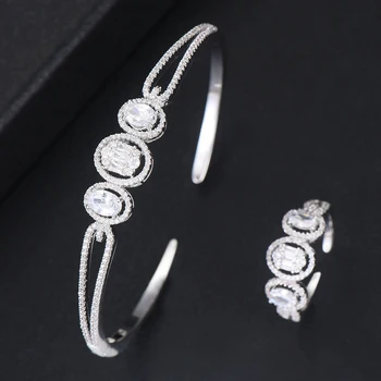 

GODKI Luxury Charms Arabia 2019 Bangle Ring Set Jewelry Set For Women Wedding Cubic Zircon High Jewelry aretes de mujer modernos