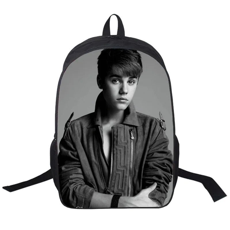 

Hot Sales Printing Justin Bieber Bag Children Backpack Men's Backpack Printing Characters Schoolbag College School Backpacks