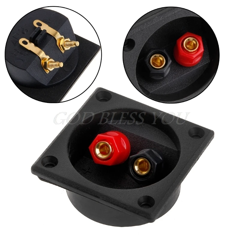 

Square Shape Double Binding Post Type Speaker Box Terminal Cup Black And Red