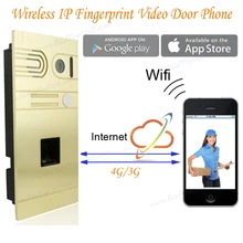 DIY Wireless Wifi IP Fingerprint Video font b Door b font Phone Wireless IP Intercom System