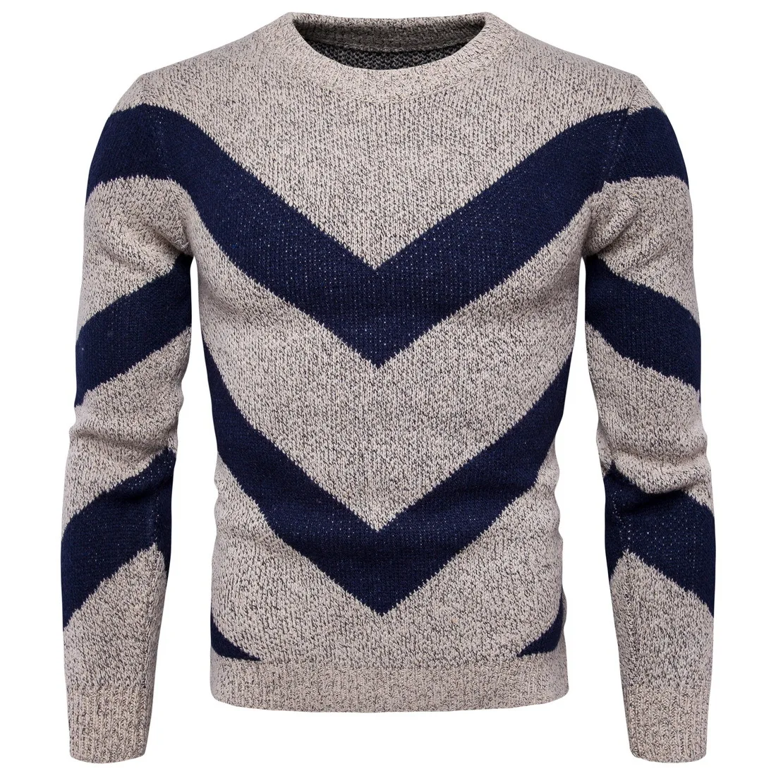 Winter thickening long sleeve striped social men pullover sweaters ...