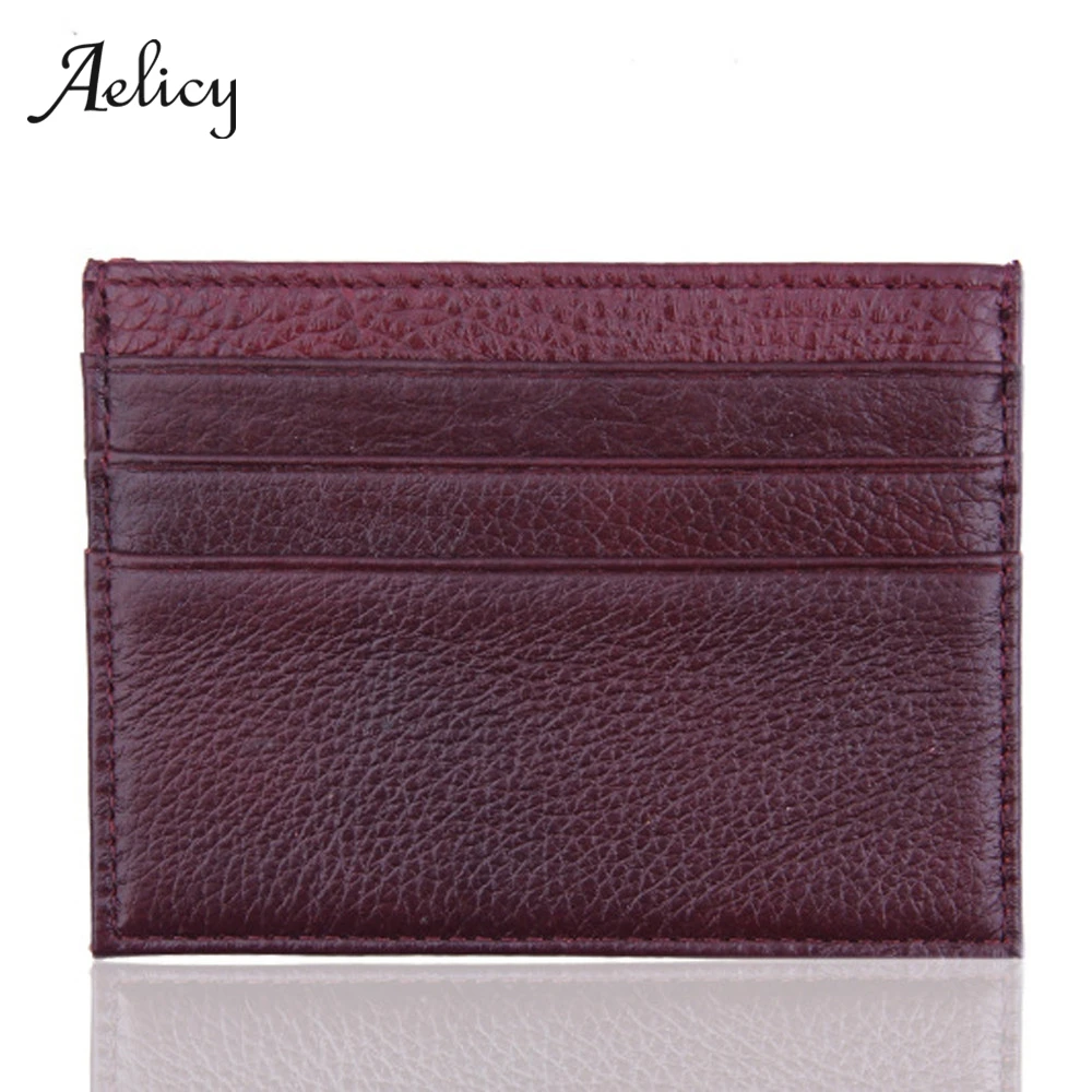 

Aelicy Solid Card Holders Women Men PU Leather Slim Small Credit Card ID Name Cards Cover Package Solid Mini Card Purse 605