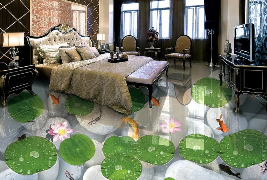 Заливные полы фото и цены 3D обои для пола, водостойкие, ПВХ, водостойкие AliExpress