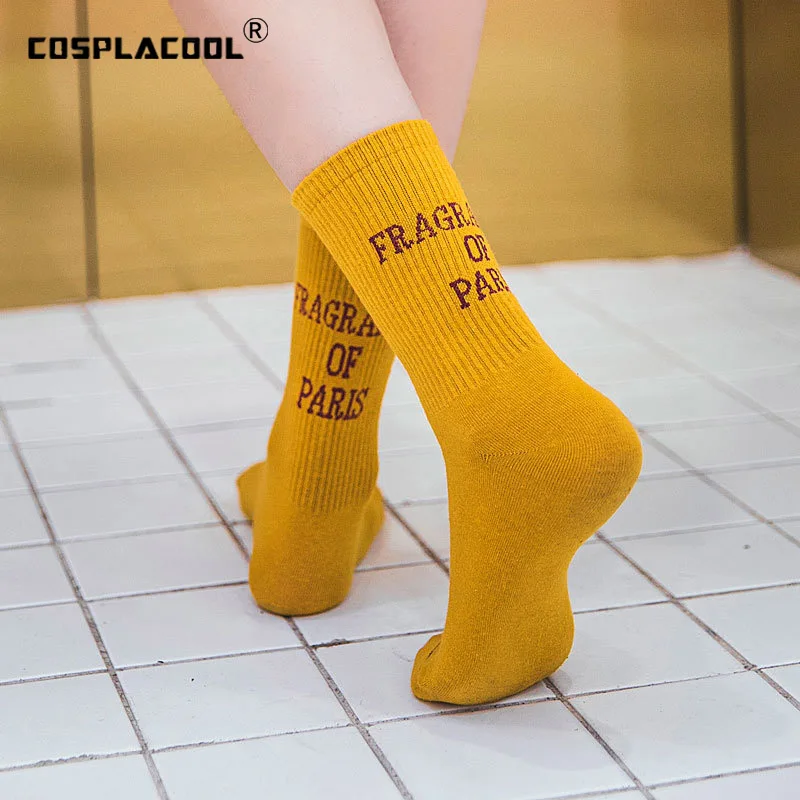 

[COSPLACOOL]Creative Letter Harajuku Funny Socks Women Japanese Original Design College StyleHandmade Meias Cute Colorful Sokken