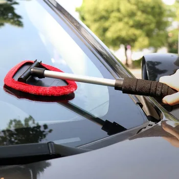 

Car Window Cleaning Tool Windshield Cleaner With Extendable Handle And Adjustable Triangular Shape Car Windshield Clean Tool