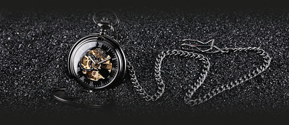 Yisuya Винтаж Бронзовый Покер полые часы Череп Медь Автоматические Механические карманные часы на цепочке Скелет стимпанк Для мужчин Для