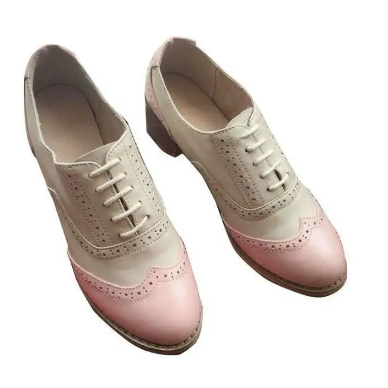 Грубые тонкие туфли в британском студенческом стиле Размеры 33, 41, 42, 43, Брок, женская обувь на толстом каблуке женские оксфорды в стиле ретро с резным узором