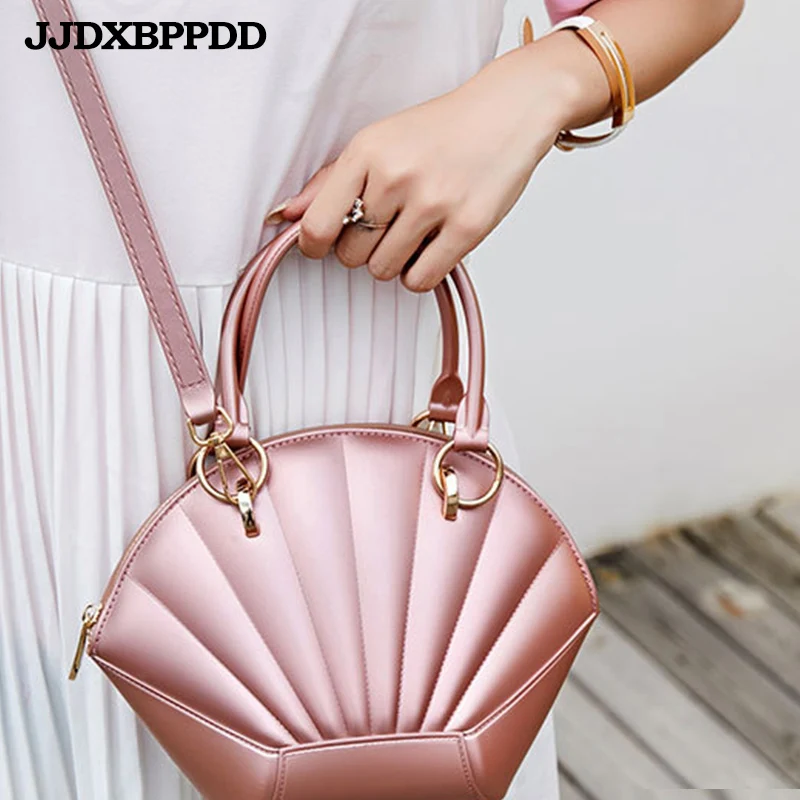 

women personalized fashion laser shell shape shoulder bag purse girls ladies crossbody handbag mini messenger bag flap