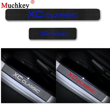 

For VOLVO XC Classic Door Threshold Plate Car Door Sill Scuff Plate Protector 4D Carbon Fiber Vinyl Stickers Car Styling 4Pcs