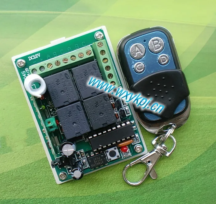 

DC 12V 10A 4CH Receiver & Transmitter / Working way is adjustable 315-433MHZ 200M for garage door / window /lamp