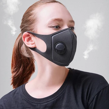 

1pc Dust Mask Sponge Polyurethane Mask Double Thickness Breathing Valve Unisex Dustproof Prevention Antiseptic Ventilation Masks