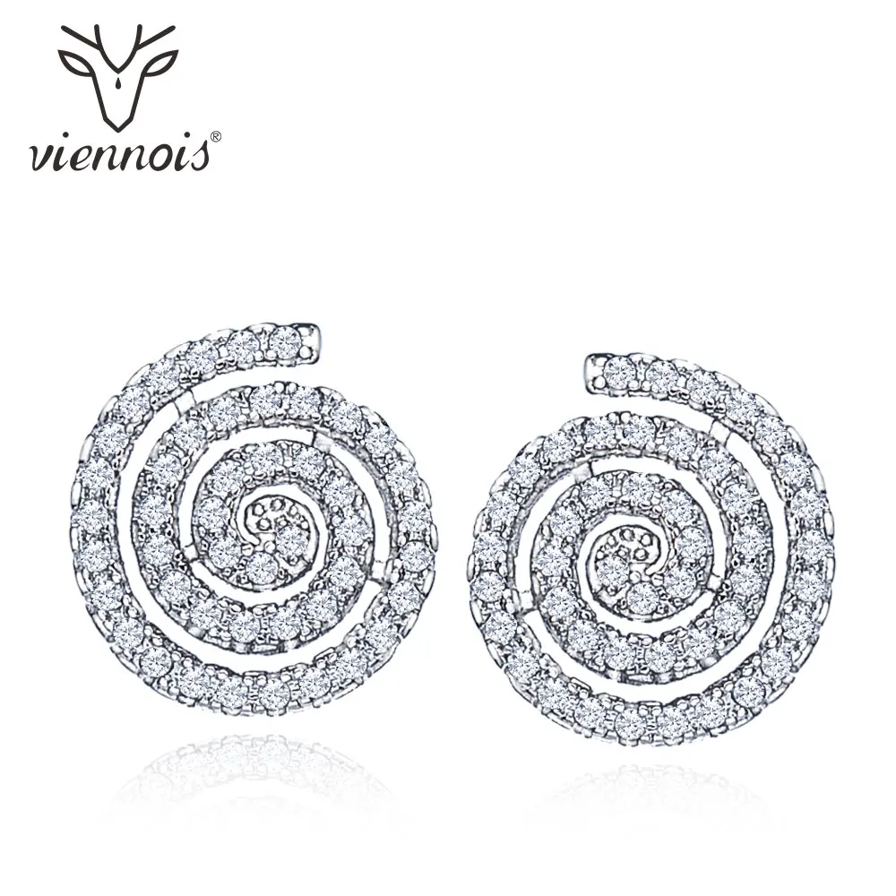 Viennois, серебряный цвет, спиральный гвоздик, серьги для женщин, женские брендовые модные серьги, ювелирные изделия