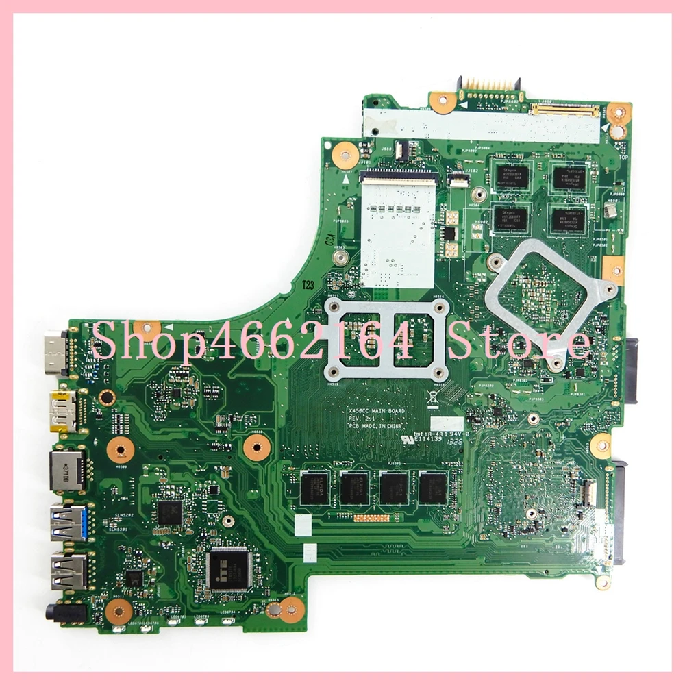 Very best  X450CC Laptop Motherboard 4GB RAM I3-3217CPU HM76 GT720M/2G For Asus X450CC X459CC Mainboard REV 2.
