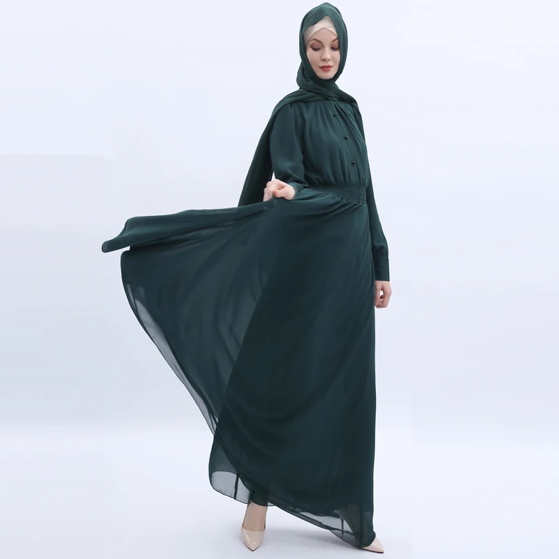 

Chiffon Vestidos Abaya Dubai Arabic Hijab Muslim Dress Women Eid Pakistani Turkish Dresses Kaftan Caftan Elbise Robe Musulmane