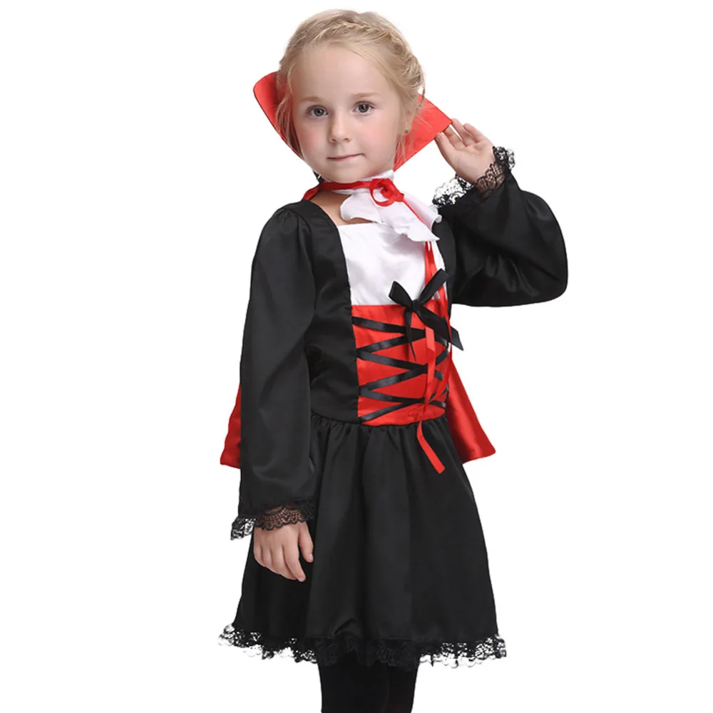 

Children Girls Halloween Vampire Costume Bloodsucker Fancy Dress