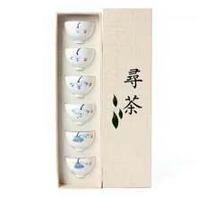 Ручная роспись керамические чашки кунг-фу чашки чая Цзиндэчжэнь pu'er чайная церемония подарочная коробка